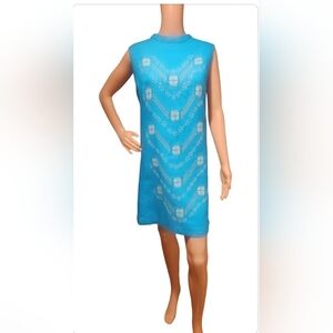 Vintage 60s/70s linen tunic/shift dress size xl